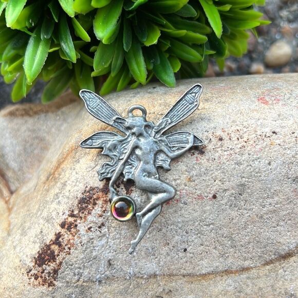 Pewter Fairy Angel Glass Pendant Set - Picture 2 of 5